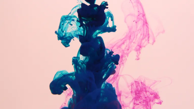 Blue and pink ink fluids